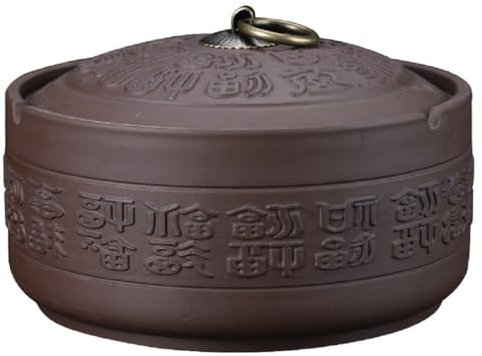 JUNYFFF Posacenere Ceramica da Esterno Antivento Portacenere Chiuso con Coperchio Posacenere da Tavolo Grande da Interno Adatto per Soprammobili Moderni, Casa, Ufficio, Balcone, Giardino