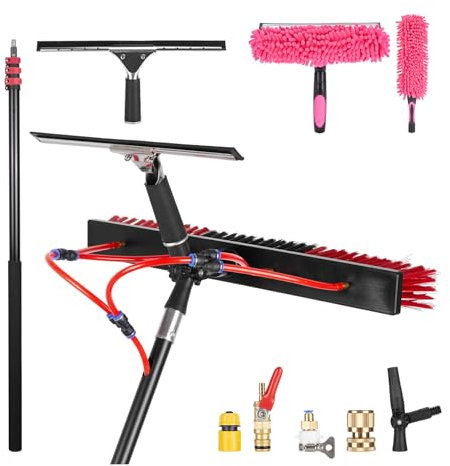 XRB2050 Asta per La Pulizia di Finestre 7.2 m, Wash Spazzolone Kit, Spazzola e Wash Spazzolone Kit per Lavaggio di Tetti Serre Fotovoltaici e Pannelli Solari