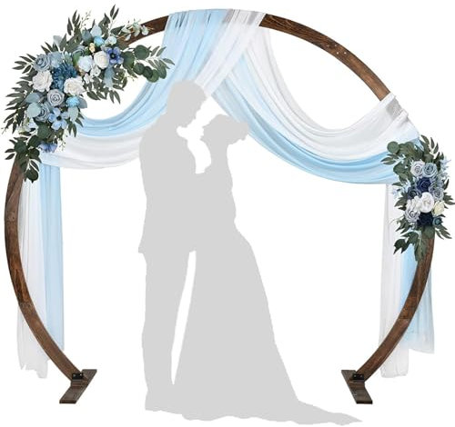 Wedding Arch 7.8FT,Round Wood Wedding Arches for Ceremony,Rustic Arbor Photography Backdrop Stand,Wooden Wedding Arch Arbor Backdrop Stand for Garden Wedding Party Indoor Outdoor Rustic Decoration