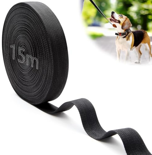 Mbsomnus 15M Cinghia Tapparella 20 mm Cintino per Tapparelle Avvolgibili Nero Cinghia per Valigia Cinghie per Borse Impermeabile Cinghie Tagliabile Fettuccia Nylon Cintura Zaini Fai Da Te