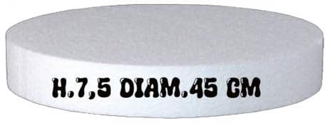 Base in Polistirolo Rotonda Ø 45 cm, H 7,5 cm – Supporto per Torte a Piani e Cake Design
