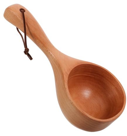 Holibanna Cucharón De Madera Pala Para Agua Cuchara Para Salsa Cucharón De Baño Sauna Baño Cuchara Para Servir Vino Pala Para Agua Multiusos