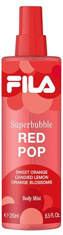 FILA Superbubble, Red Pop Body Mist, Acqua Profumata Corpo, Note di Arancia Dolce, Fiori d'Arancio, Limone Candito, 250ml