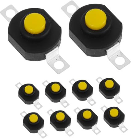 HOLIDYOYO 10 Pezzi Interruttori Pulsante Piccoli Autolock per Torcia LED Sostituzione Facile per Pulsanti Illuminazione Alta Compatibilità e Risposta Rapida per Uso Prolungato