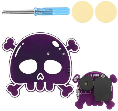 BTFO Versteckt Geräuschmacher Streich, Lustig Totenkopf-Design Grillen Geräuschmacher mit 16 Geräuschen Fernbedienung Streichgerät für Zuhause Schule Halloween-Party (Lila)
