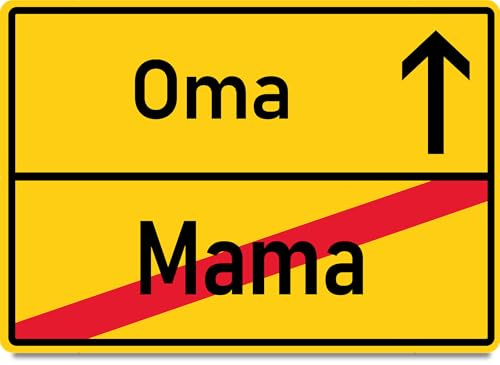 Du wirst Oma Karte Ortsschild Mama - Oma Holzkarte - Geburtstagskarte mit Umschlag liebevoll gestaltete Grußkarte für Ortsschild, schönes Präsent für Angehörige, liebevolle Karte Freunde und