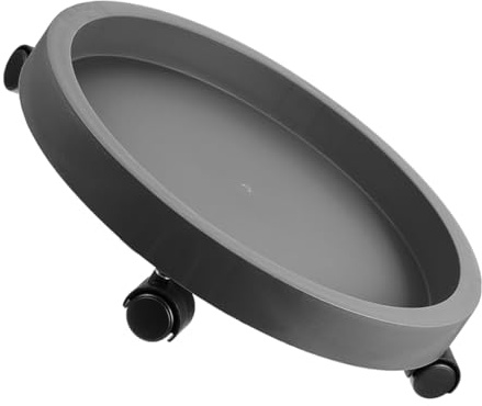 Milisten Plateau De Transport pour Pots De Fleurs Support à roulettes Rond Robuste Bac De Récupération Eau pour Plantes Intérieures Et Extérieures