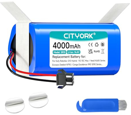 CITYORK 14,4 V/4000 mAh Batteria per OKP Life K3 K4 K5 K5P K7 K8, per 14,4V Lefant M210 M210B M210P M201, M213 M213S, per Lefant M310 M310G M310C (non compatibile con 12,8V Lefant M210/M310 Ultra)