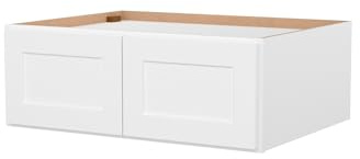 Furinno Shaker Wall Refrigerator Kitchen Cabinet, with 2 Doors, Ready to Assemble, 24 D x 33 W x 12 H, White