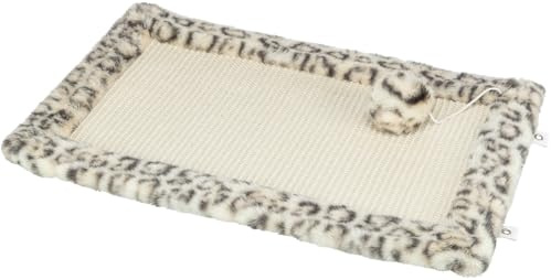 TRIXIE Kratzmatte Leo aus Sisal 55 × 35 cm, Kratzspielzeug zum Aufhängen oder Hinlegen - 48170 | Kratzspielzeug mit Katzenminze – schützt Möbel und fördert das natürliche Kratzverhalten der Katze im Alltag