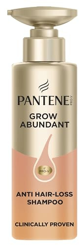 Pantene Grow Abundant Anti-Hair Loss Shampoo 290ml for Stronger, Longer, Denser Hair in 8 Weeks, Strengthens Anchorage and Improves Hair Resilience, With 900mg Pro-Vitamin Complex & Niacinamide