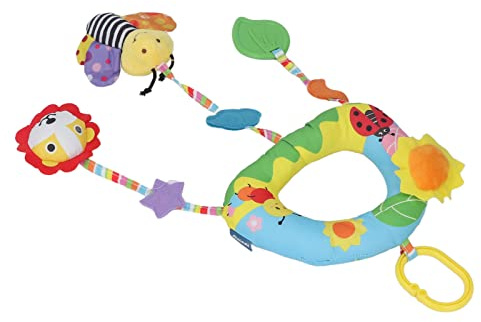 Fdit Sonajero Colgante de Peluche con Forma de Carro de Animales, Juguete Seguro para Cama, Campana para Bebés, Promueve el Desarrollo Muscular, Buen Ejercicio, Material de Felpa/plástico