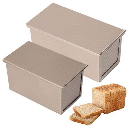 Teglia per pane con coperchio, 7, 7x3, 7x3, 2＆ 8, 3x4, 5x4, 3 Teglia per pane antiaderente in acciaio al carbonio 2 pezzi per cucina fatta in casa.