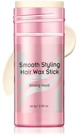 Hårvax pinne, hårstyling vax för frizzy hår, hårvax stick ultra matt finish, inte fett hår ordentlig, anti-frizz brokes hårstyling vax kvinnor män, starkt grepp, naturlig formel