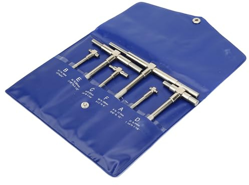 GOWENIC Ensemble de 6 Jauges Télescopiques de Précision, Jauge de Diamètre Intérieur Réglable de 8 à 150 Mm, Outils de Mesure Micrométriques à Centrage Automatique avec Contacts en Acier traité