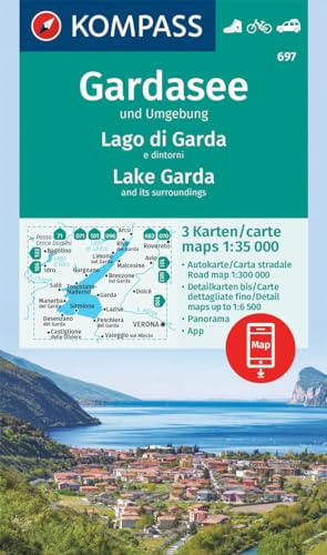 KOMPASS Wanderkarten-Set 697 Gardasee und Umgebung - Lake Garda and its surroundings - Lago di Garda e dintorni (3 Karten) 1:35.000: inklusive Karte ... Verwendung in der KOMPASS-App. Fahrradfahren.