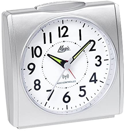 Magic Funkwecker mit Licht Snooze Silber Analog - 1895-19