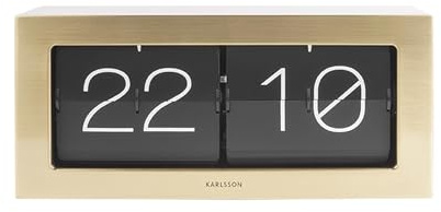 Karlsson Wand-/Tischuhr Boxed - Flip XL - Gold - 37x17,5x9cm | Rechteck - Stahl - Standuhr - Tisch Uhr