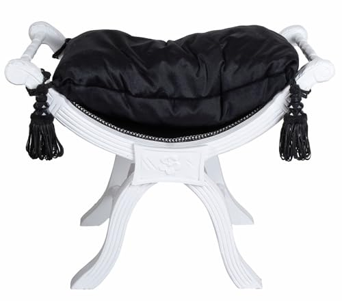 Sitzgondel Hocker Louis XV Antik Shabby abnehmbares Kissen cat350 Palazzo Exklusiv (49 - Schwarz, k - Hellgrau)