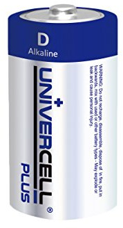 Univercell Plus PALK-CBO-1207-10 D Alkaline Battery, 1.5V (Pack of 10)