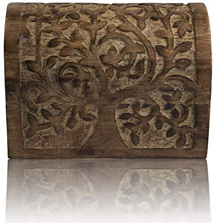 Tolles Geburtstagsgeschenkideen, handgefertigte dekorative hölzerne Schmuckschatulle Schatzkasten Schmuck-Organizer-Andenken-Kasten-Schatzkasten-Schmuckset-Halter-Lock-Box-Uhrenbox 22x15 cms (Antique)