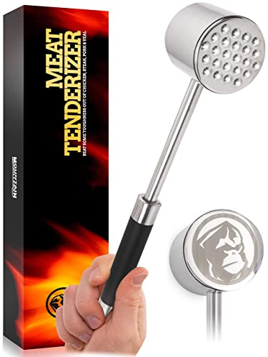 MOUNTAIN GRILLERS Fleischklopfer Doppelseitiger Edelstahl-Fleischhammer um Fleisch zu plattieren und weicher zu Machen - Fleischplattierer für Schnitzel, Steaks u. m. - Rostfrei, spülmaschinenfest