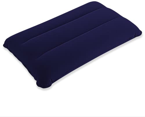 SUTAFOR Aufblasbares Kissen Ultraleicht Campingkissen Reisekissen Beflockung Sitzkissen für Strand Outdoor Wandern 44x28 cm, Blau