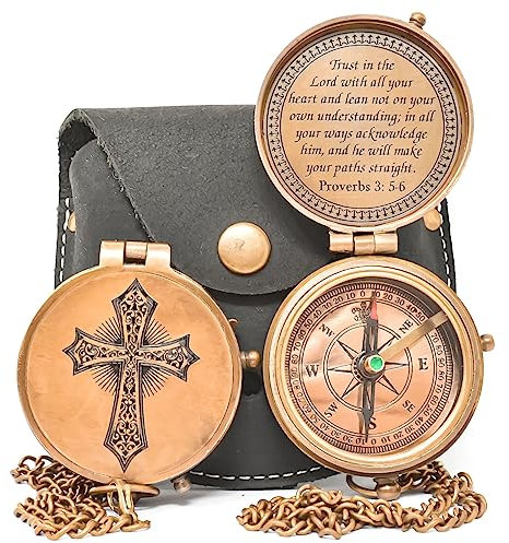 Amazing Art Handicraft Kompass mit Gravur Trust in The Lord with All Your Heart, Sprichwörter 3:5-16, gravierte Geschenke, Konfirmation, religiöse Geschenke, Missionargeschenke