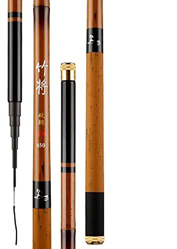 Stipprute Angelpol Teleskop Angelrute Karpfen Angelruten Ultralight Carp Ultraleichte Angelstange Kohlefaser Bambus Angelrute (Color : Chocolate, Length : 6.3m and Gifts)