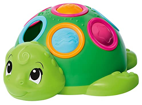 Simba 104010188 ABC Slide and Match Turtle, Plug-In Toy, Baby Toy, Sorting Toy, 3 Colourful Sliders for Pushing, Ploping and Sorting, 7 cm, from 10 Months