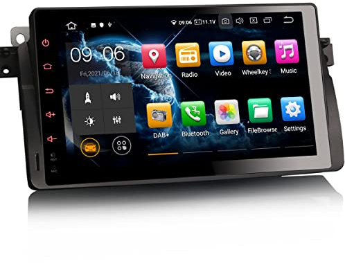 Erisin 9 Zoll Android 11.0 Autoradio mit GPS Für BMW 3er E46 318i 320d 325i M3 Rover 75 MG ZT Navi WiFi Bluetooth Wireless CarPlay Android Auto DSP DAB+ OBD2 RDS Lenkradsteuerung TPMS Touchscreen