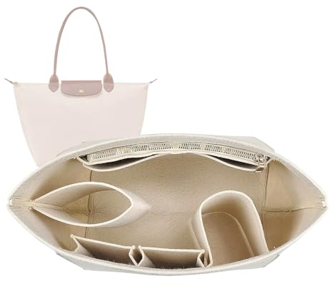 Lckaey 1028beige-S Organizer für Longchamp-Tasche, Größe S, Beige