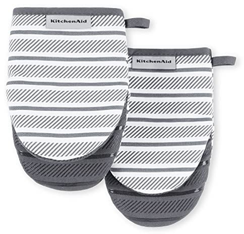 KitchenAid Albany Mini-Ofenhandschuh, 2er-Pack, Anthrazit, 14 x 20,3 cm