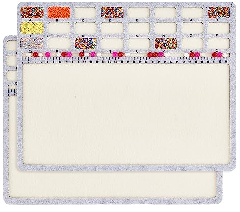 BENECREAT Große Rechteckige Perlenmatte Aus Filz, Filzperlen-Designbretter Mit Zentimeter-Alphabet-Skala, Perlentablett, Perlenpads Für Kunsthandwerk, Schmuckherstellung, 36.6x28.2cm