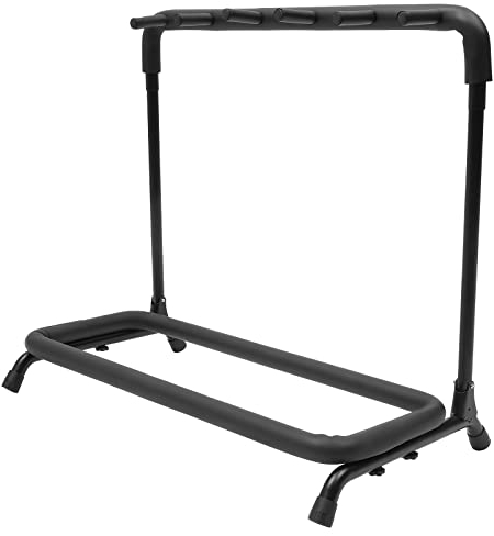 ROGONPDK Gitarrenständer, 5 Fach Faltbar Gitarrenständer Tragbar Multistand Gitarrenstativ Gitarrenstaender Mehrfach für Akustikgitarre Schwarz Guitar Stand
