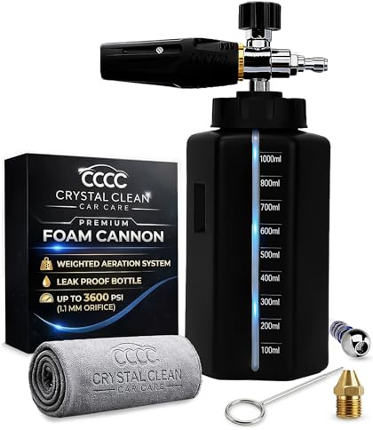 Foam Cannon for Pressure Washer 1.1mm Orifice for Thick Snow Foam Lance | High Performance 1/4'' Quick Connector Adjustable Pressure Washer Soap Attachment Foamer Car Detailing Soap Cannon Wide Mouth
