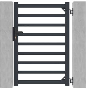 Casanoov Portillon ANTELAO 1x1,40m Aluminium Gris Anthracite – Design Barreaudé Ajouré Moderne – Résistant Inoxydable Anti-Corrosion – Montage Facile Clôture Jardin Sécurisée Intempéries 93x142cm