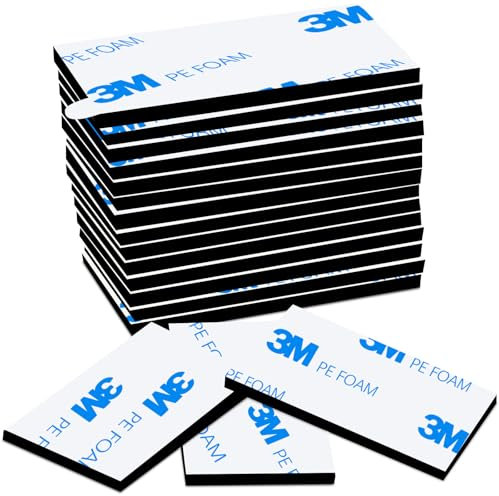 Cuscinetti adesivi, nastro adesivo double side extra strong, cuscinetti di montaggio impermeabili per casa, ufficio, auto, scuola, confezione da 60 cuscinetti adesivi neri 3M