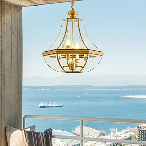 YONG - FR Lustre Moderne, IP44 Extérieur Étanche Lanterne Lustre Externe en Cuivre Suspension 3 Lumières Antirouille Suspendu Plafonnier Suspendu Monté Luminaire Pavillon Sun Room Lighting