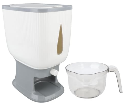 Kavolet Rice Storage Container Rice Dispenser with Measuring Cup 10kg Capacity Stable Transparent Multipurpose for Home Kitchen Pantry (Kavolet4egzkvq89t-12)