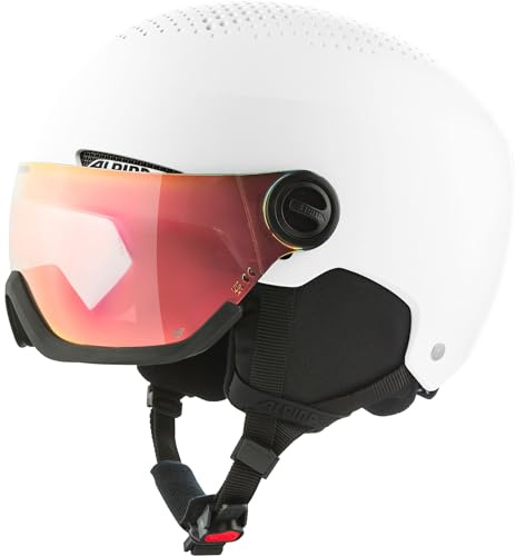 Alpina Arber Visor - Casque de Ski sûr et léger pour Adultes, avec visière Alpina de Haute qualité, Absorption optimale des Chocs, White Matt, M (54-58)