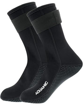 nitescuba Calzini da immersione in neoprene con pinne acquatiche, 3MM antiscivolo per snorkeling, surf, kayak, nuoto, immersioni subacquee, sport acquatici, attività all'aperto (nero, M)