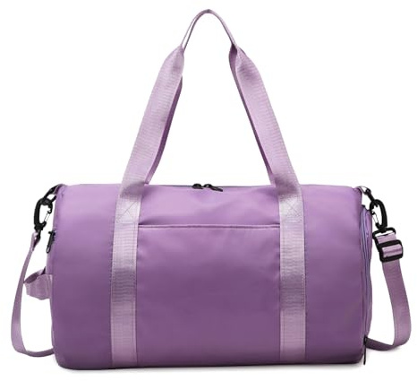 X SIM FITNESSX Borsa sportiva con scomparto per scarpe da donna/uomo, borsa da allenamento, borsa per nuoto, borsa da viaggio per sport, palestra e fitness, weekender da viaggio, Lilla, Sport