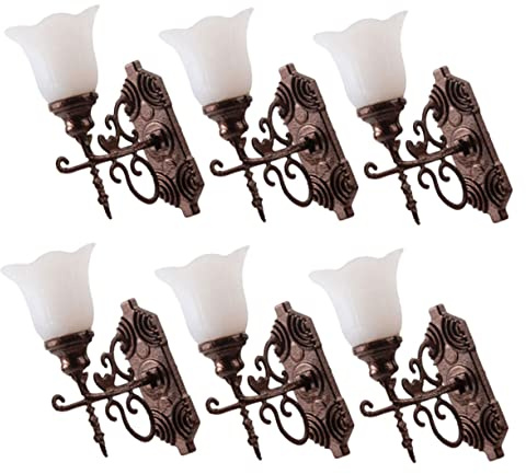 Homoyoyo 6 Stück Dekorative Lampe aus Moos wandleuchte set stylingbã¼rsten Spielzeughaus Dekoration Modellbau Zubehör Outdoor- leichte Verzierung Miniatur-Szenenlampe Abs