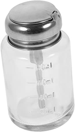 Happyyami Flacone Vialetto Vetro Pressato Bottiglie Ricaricabili Vuote Pompa Per Solvente Unghie Manicure Portatile Per Nail Art e Rimozione Liquidi Pulizia Bocca Larga Facile Da Riempire e Pulire