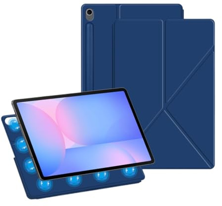 MEFEPLPBZC Custodia Magnetica Pieghevole a Y for Tablet, Adatta for Samsung Galaxy Tab S10 Ultra / S9 Ultra da 14,6 Pollici, con Supporto e Smart Cover.(Navy,S9 Ultra 14.6in)