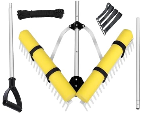 Rastrillo para Estanques | Rastrillo para Limpiar Algas - Accesorios para Eliminar Algas de Estanques, Herramienta de Deshierbe para Playas Jardines Patios