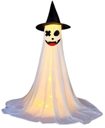 Qcbuegof Decorazione per Halloween, 120 cm, in tessuto di grandi dimensioni, fantasma, ornamento per il giardino, Halloween, feste, centrotavola