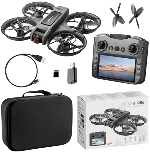 S156 Drone avec Caméra 720P HD pour Enfants et Débutants, Double Caméra, Décollage/Aterrissage Automatique, Évitement d'Obstacles, Vol Stationnaire Optique, 360° Flip,Idéal Cadeau Jouet (Black)
