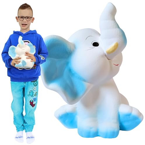 Keramik Sparschwein Elefant ohne Öffnung – Handbemalte Sparbüchse/Spardose/Geldbox/Sparfigur – Originelles Geldgeschenk & Geschenkidee für Kinder, Mädchen, Jungen & Erwachsene – zum Zerbrechen